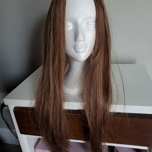 Super Soft Reddish Brown Straight Hair Topper